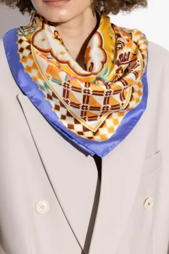 Etro YELLOW Silk scarf with print