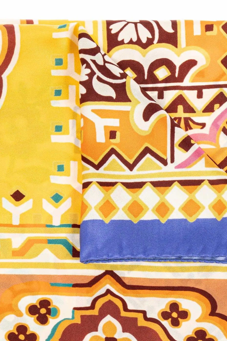 Etro YELLOW Silk scarf with print