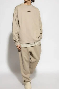 Fear Of God Essentials beige T-shirt with logo