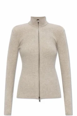 Fear Of God Essentials beige Cardigan with stand-up collar