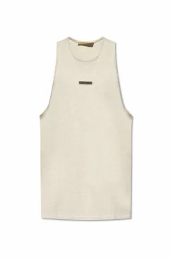 Fear Of God Essentials cream T-shirt with logo