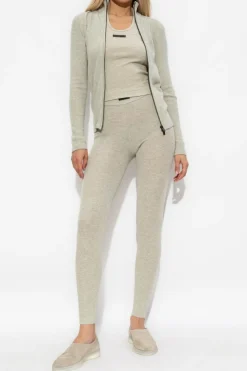 Fear Of God Essentials GREY Cardigan with stand-up collar