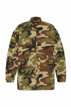 Fear Of God Essentials GREEN Jacket with camo print