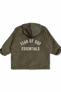 Fear Of God Essentials Kids GREEN Logo Jacket