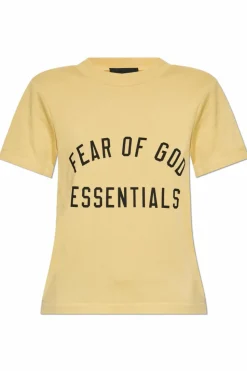 Fear Of God Essentials YELLOW T-shirt with print