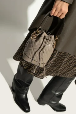 Fendi beige 'Mon Tresor Mini' bucket shoulder bag