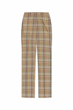 Fendi beige Pants with check pattern