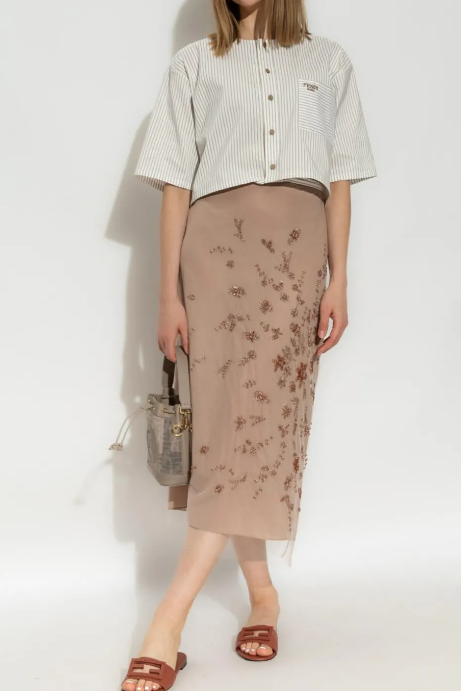 Fendi beige Skirt with decorative finish