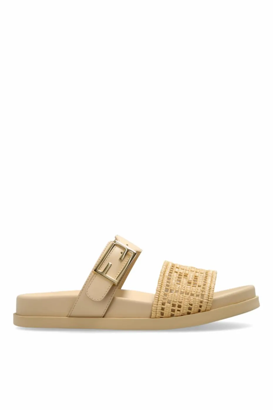 Fendi beige Slides with logo
