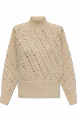 Fendi beige Sweater with stand-up collar