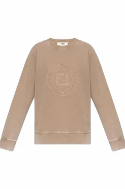 Fendi beige Sweatshirt with embossed logo