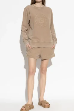 Fendi beige Sweatshirt with embossed logo