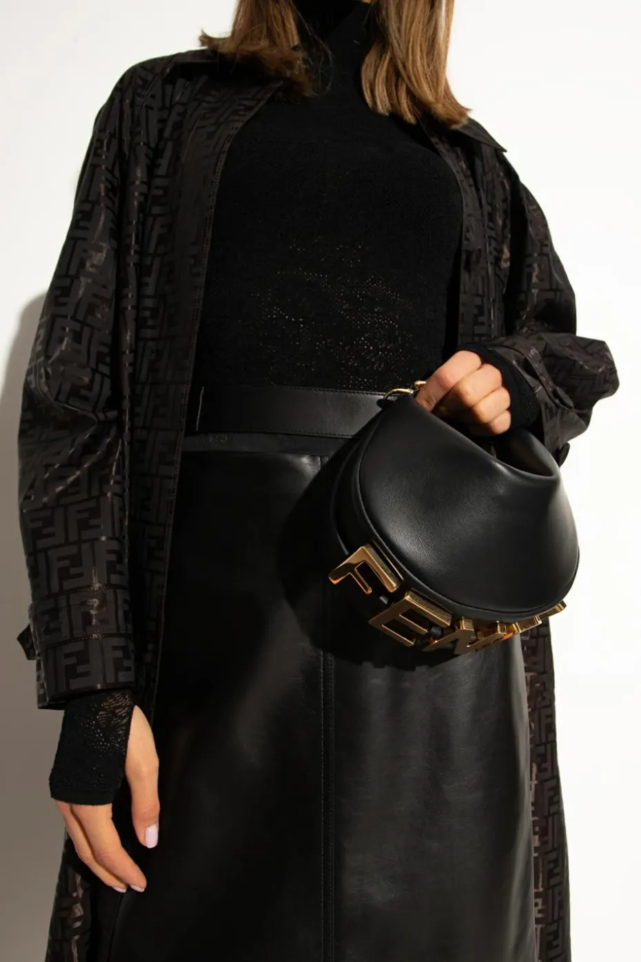 Fendi BLACK 'Fendigraphy Mini’ shoulder bag