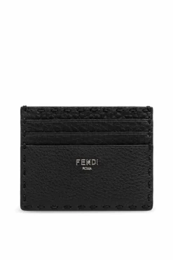 Fendi BLACK Leather card holder