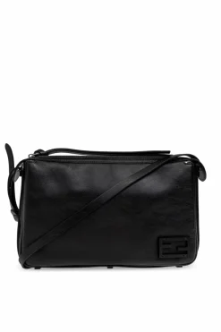 Fendi BLACK Leather shoulder bag ‘Simply Fendi Medium’