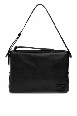 Fendi BLACK Leather shoulder bag 'Simply Fendi Large'