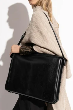 Fendi BLACK Leather shoulder bag 'Simply Fendi Large'