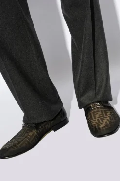 Fendi BLACK Shoes OLock type loafers
