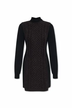 Fendi BLACK Wool turtleneck dress