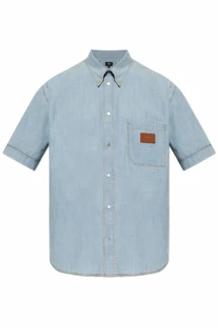 Fendi BLUE Denim short-sleeve shirt