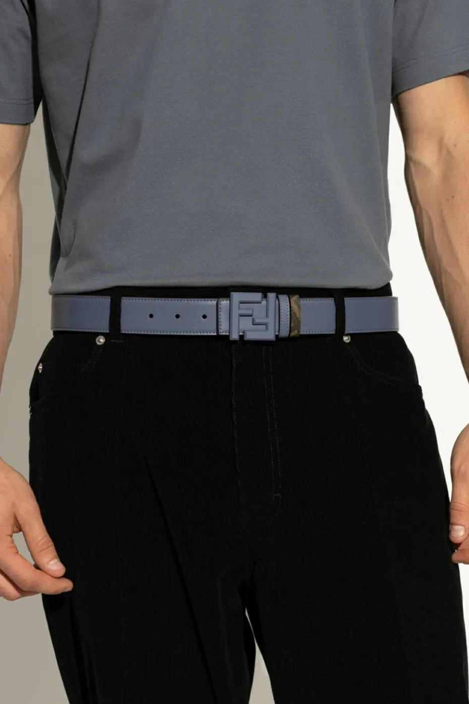 Fendi BLUE Double-sided belt
