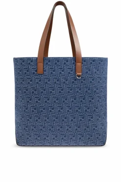 Fendi BLUE "FF Medium" shopper bag