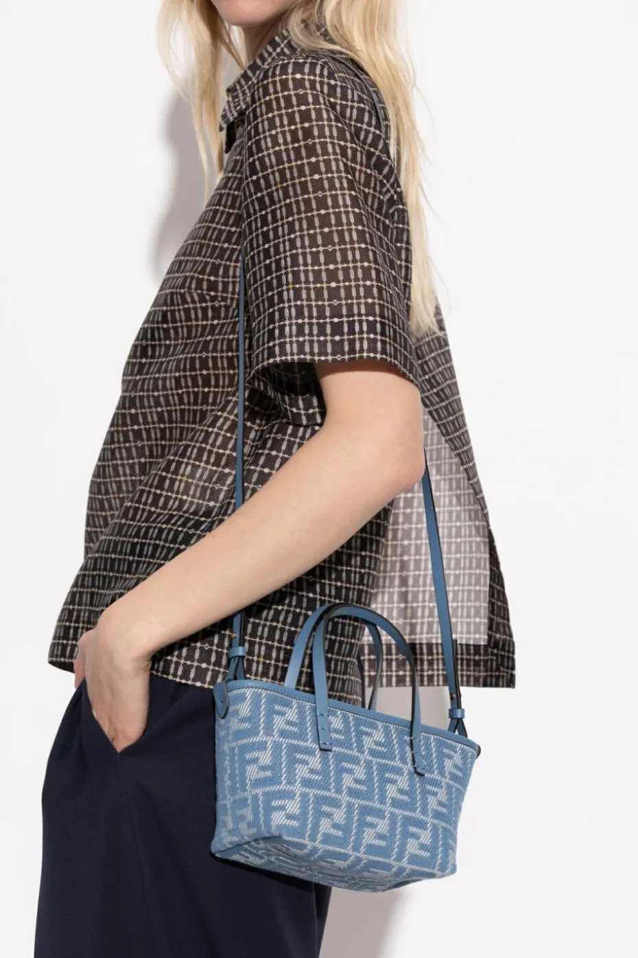 Fendi BLUE Handbag Roll Mini
