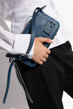 Fendi BLUE Leather shoulder bag ‘Smiply Fendi Mini’