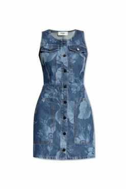 Fendi BLUE Sleeveless denim dress