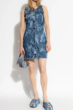 Fendi BLUE Sleeveless denim dress