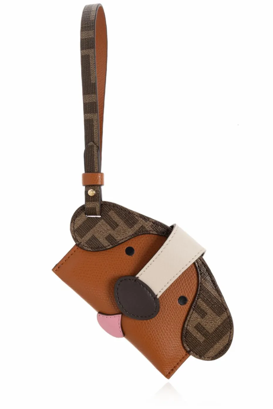 Fendi BROWN Card case with wrist strap