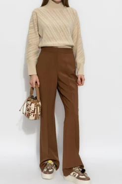 Fendi BROWN Flared crease trousers