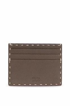 Fendi BROWN Leather card holder