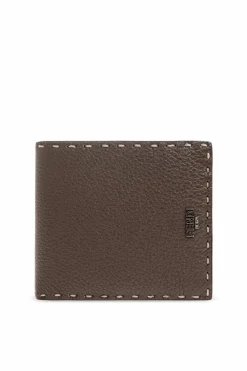 Fendi BROWN Leather wallet with a logo-shaped appliqué