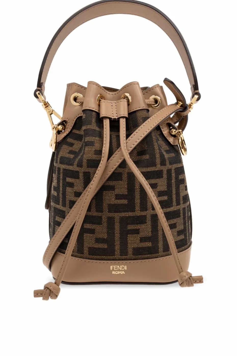 Fendi BROWN ‘Mon Tresor Small’ bucket shoulder bag