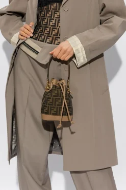 Fendi BROWN ‘Mon Tresor Small’ bucket shoulder bag