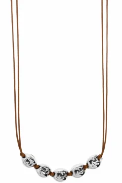 Fendi BROWN Necklace with brass ornaments