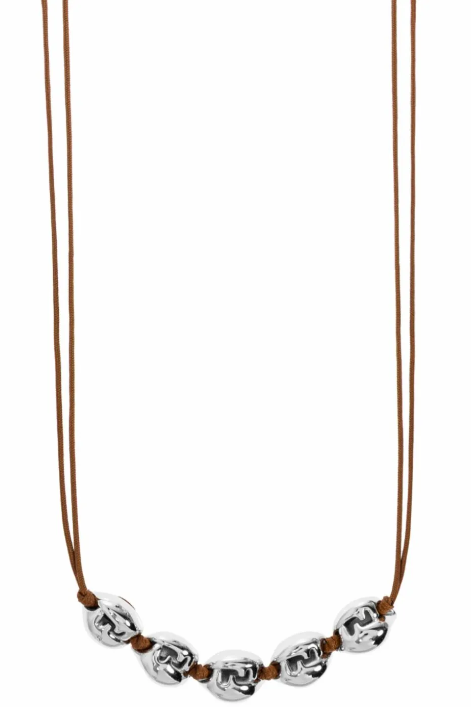 Fendi BROWN Necklace with brass ornaments