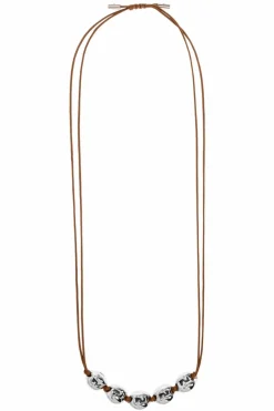 Fendi BROWN Necklace with brass ornaments