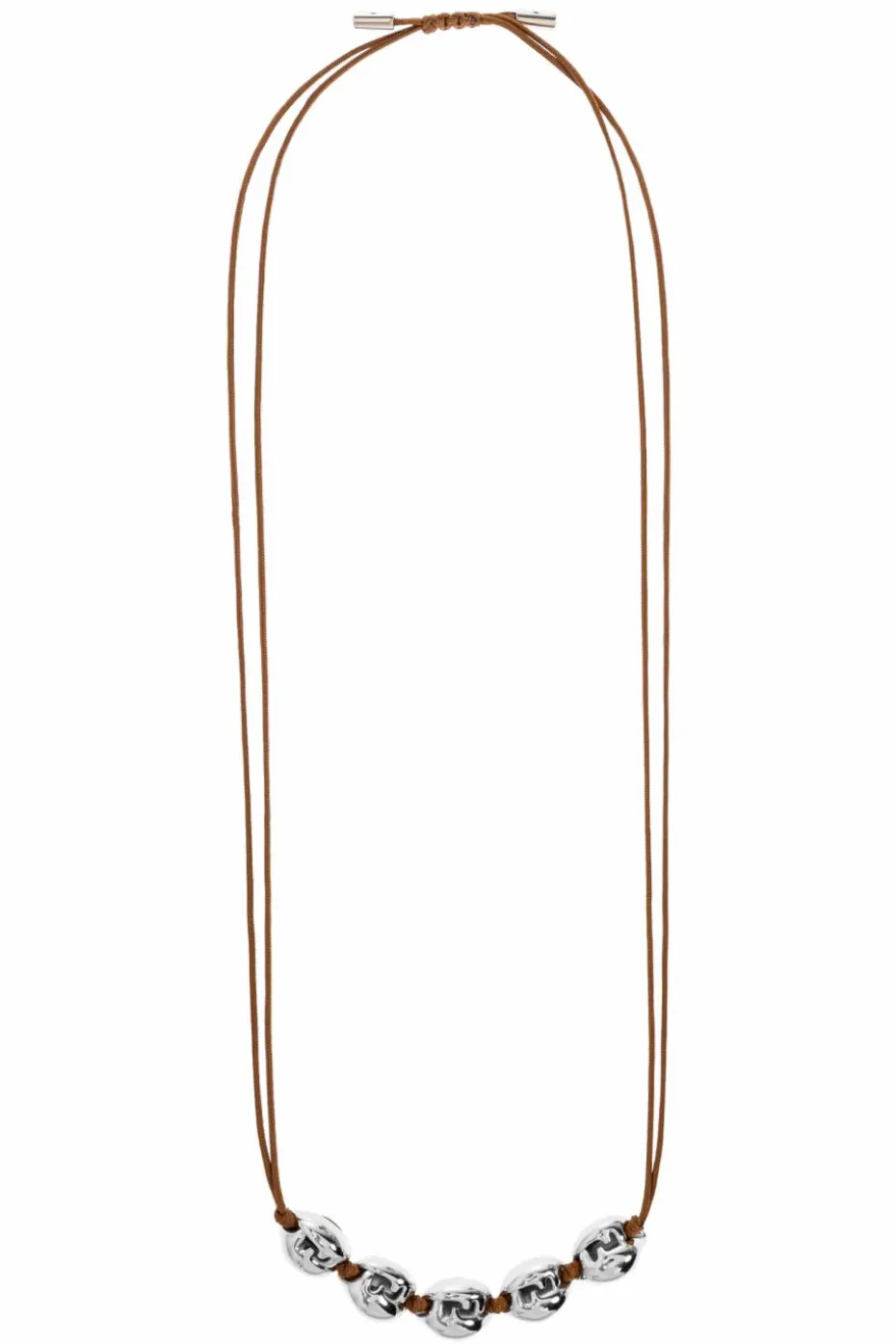 Fendi BROWN Necklace with brass ornaments
