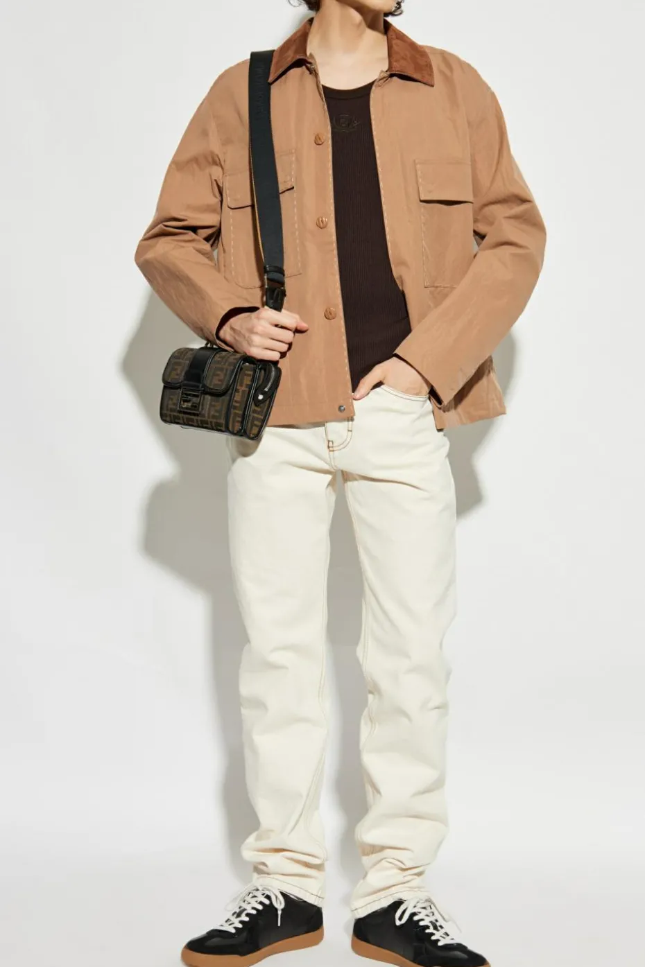 Fendi BROWN Ribbed top