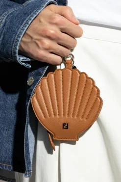 Fendi BROWN Shell-shaped pouch