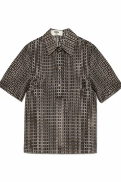 Fendi BROWN Shirt with decorative pattern