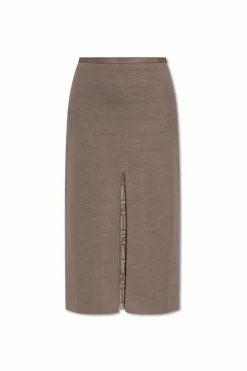Fendi BROWN Skirt with front slit