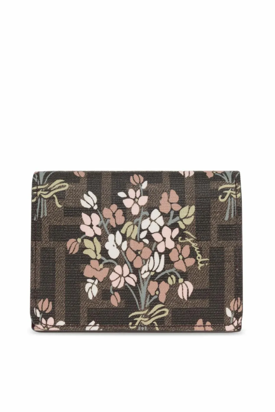 Fendi BROWN Wallet with floral motif