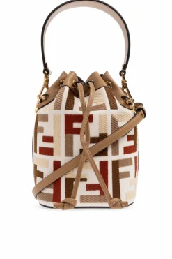 Fendi cream "Mon Tresor" bucket hand bag