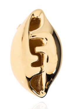 Fendi GOLD Brass shell-shaped earrings