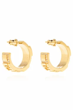 Fendi GOLD Earrings with shimmering crystals