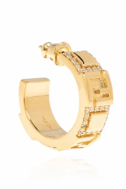 Fendi GOLD Earrings with shimmering crystals