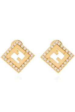 Fendi GOLD Logo-shaped earrings